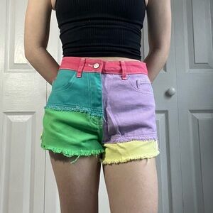 SHEIN Multicolor High Waist Women Shorts